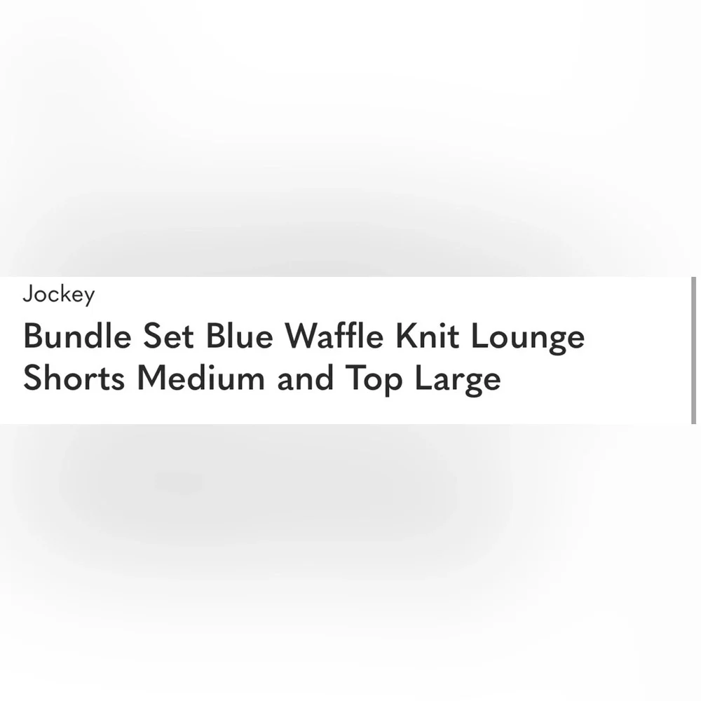 Bundle set Jockey Royal Blue‎ waffle Knit lounge shorts m and matching top Large